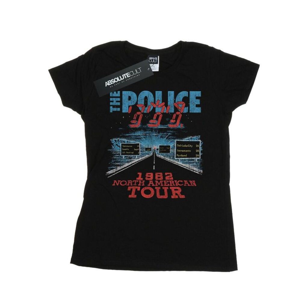 The Police Womens/Ladies North American Tour V2 Cotton T-Shirt / Black